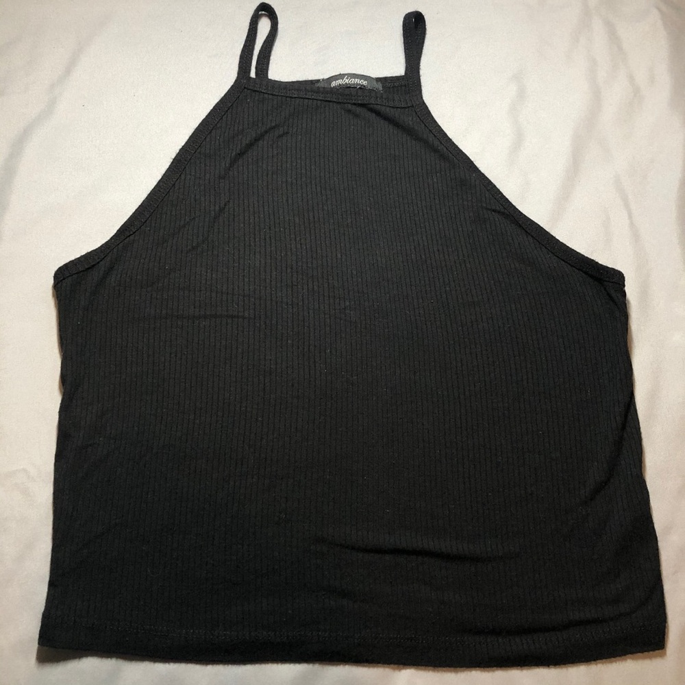 Black Cropped Tank Top